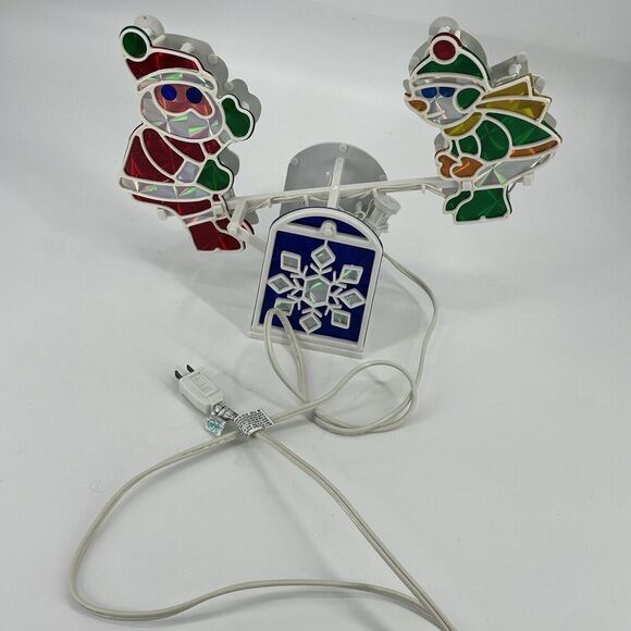 Vintage Christmas Santa Snowman Light Up See Saw Decor INDOOR Motorized - Picture 9 of 13